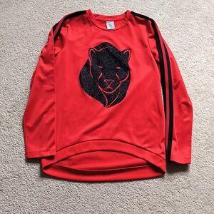 Red Long-Sleeve Top with Graphic